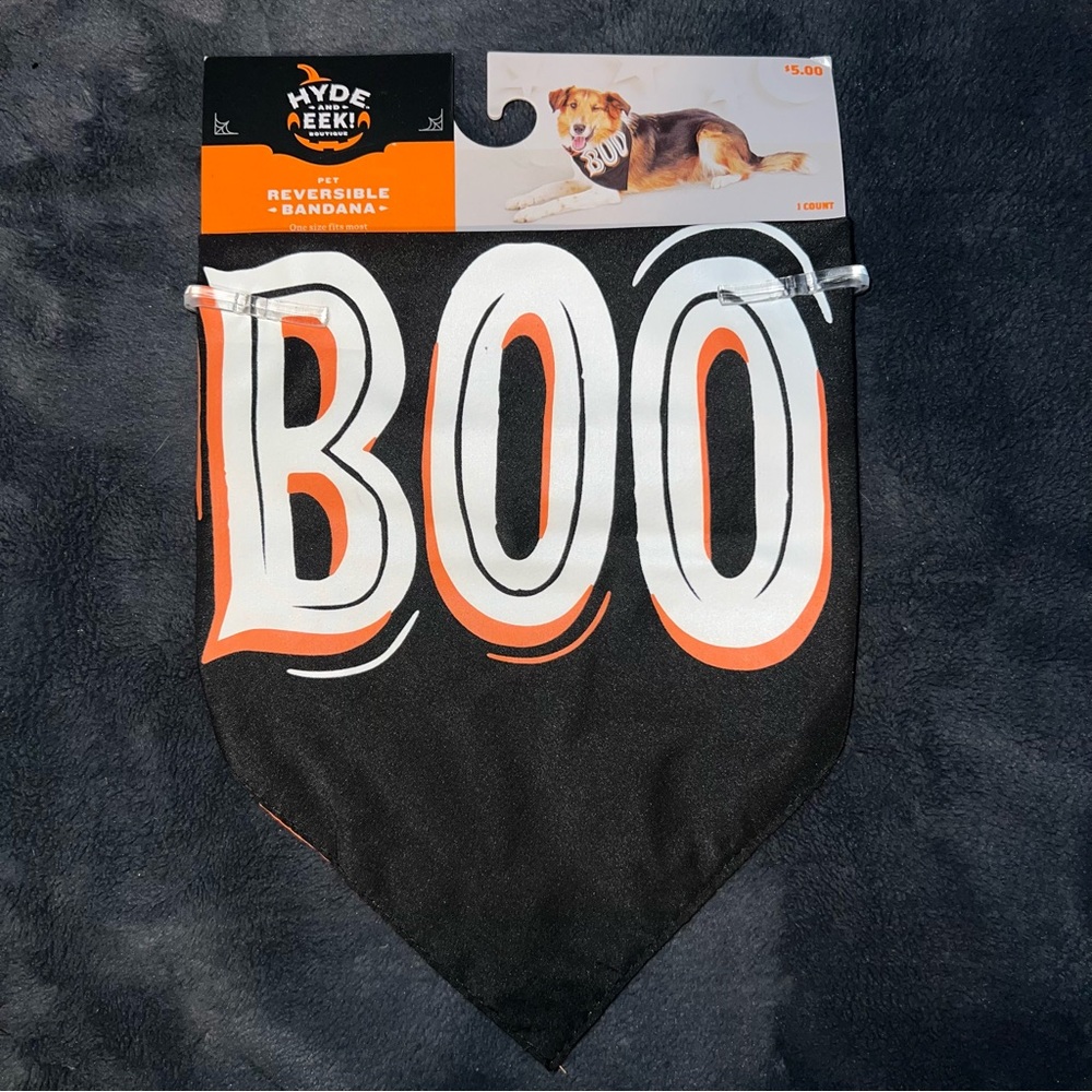 New Target Hyde and Eek Dog Cat Pet Halloween Boo Pumpkins Reversible Bandana